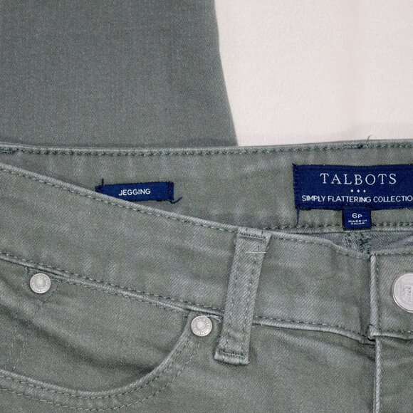 Talbots Size 6P Petite | Olive Green Flawless 5 Pocket Jegging Jeans - Picture 4 of 5